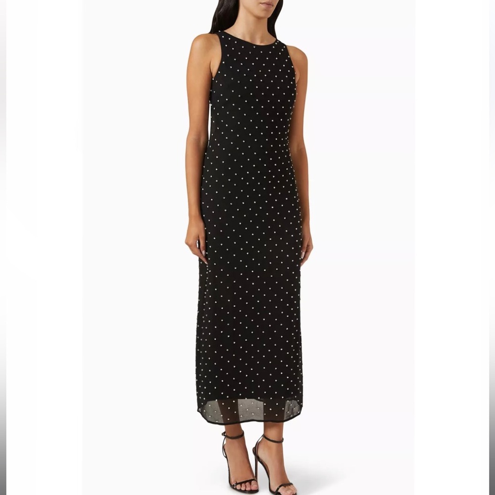 ANNA QUAN Vanna Rhinestone Black Dress